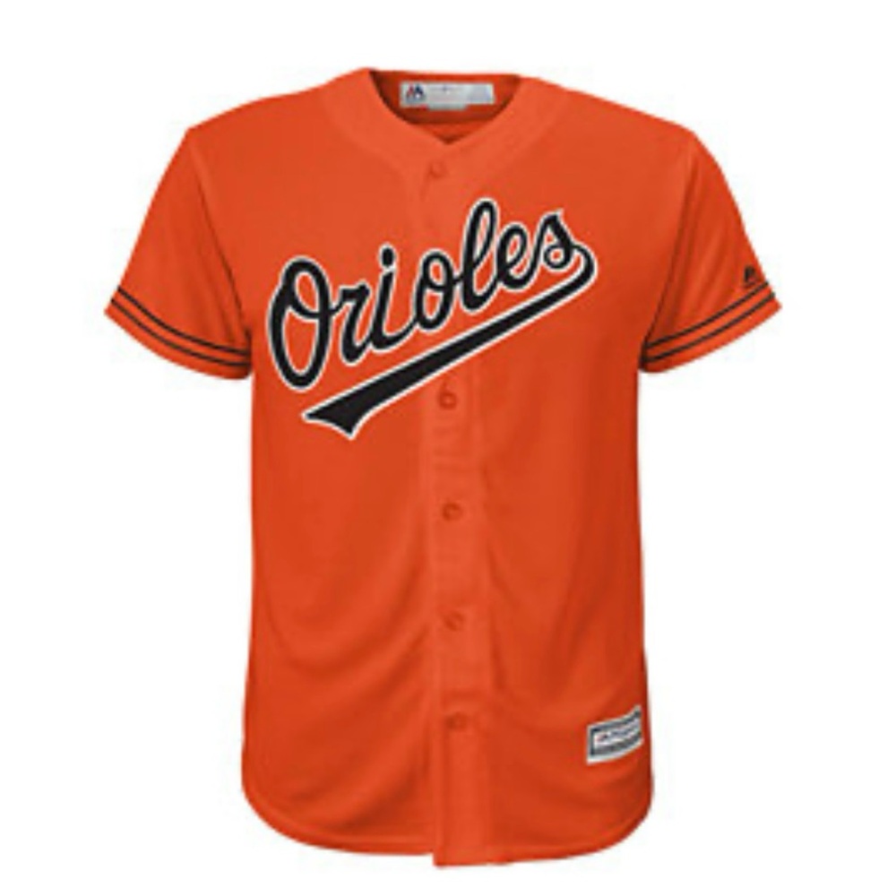 MAJESTIC Orioles Youth Orange Jersey NWOT